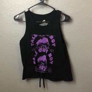 A black fallout boy tank top